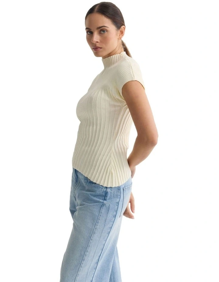 Penelope Knit Top in Ivory image 3