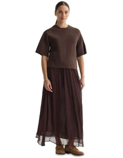 Katie Cotton Knit Jumper in Chocolate