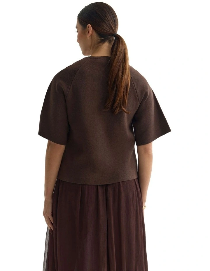 Katie Cotton Knit Jumper in Chocolate image 2