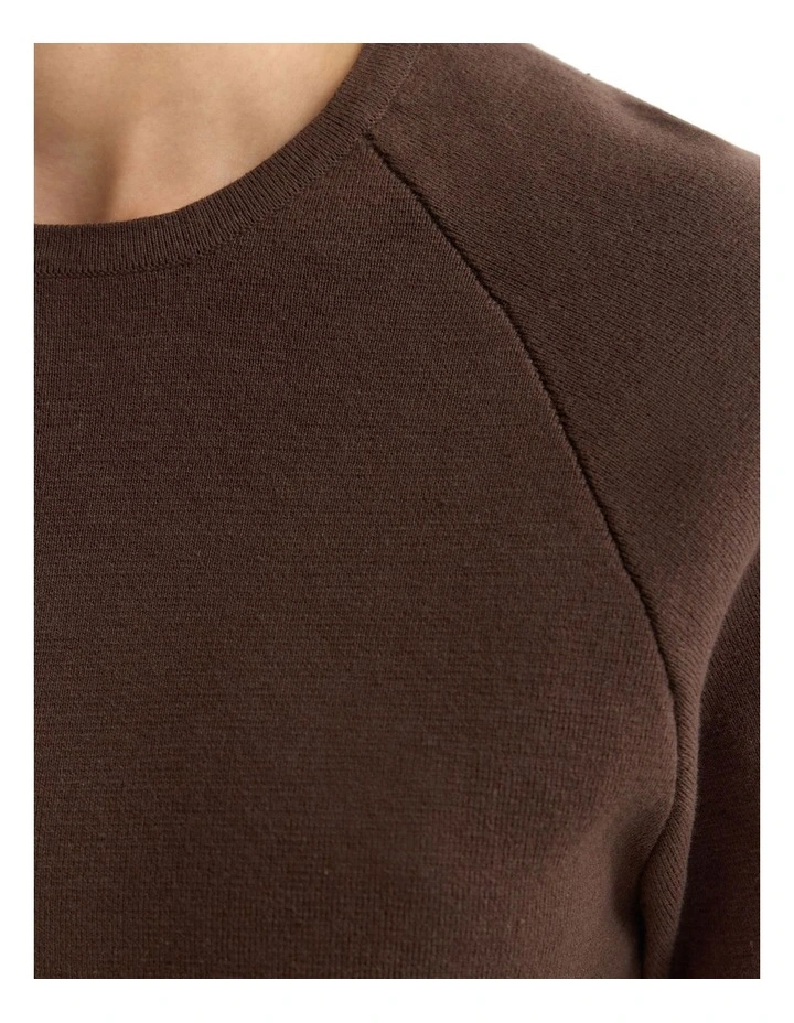 Katie Cotton Knit Jumper in Chocolate image 6