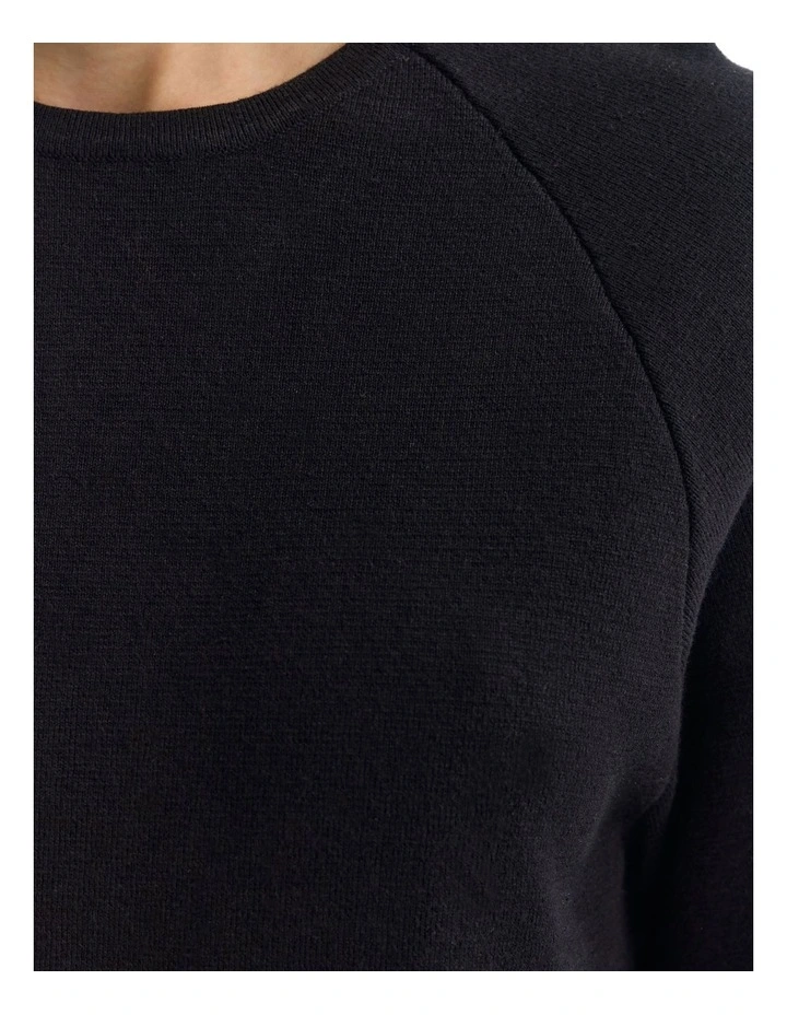 Katie Cotton Knit Jumper in Black image 6