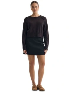Mei Cashmere Blend Knit Jumper in Chocolate