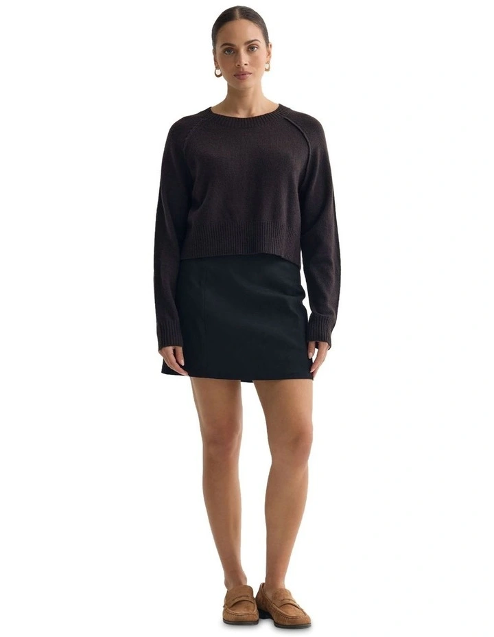 Mei Cashmere Blend Knit Jumper in Chocolate image 1