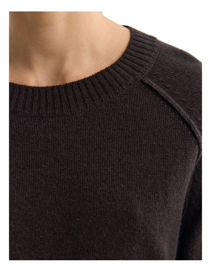 Mei Cashmere Blend Knit Jumper in Chocolate image 6