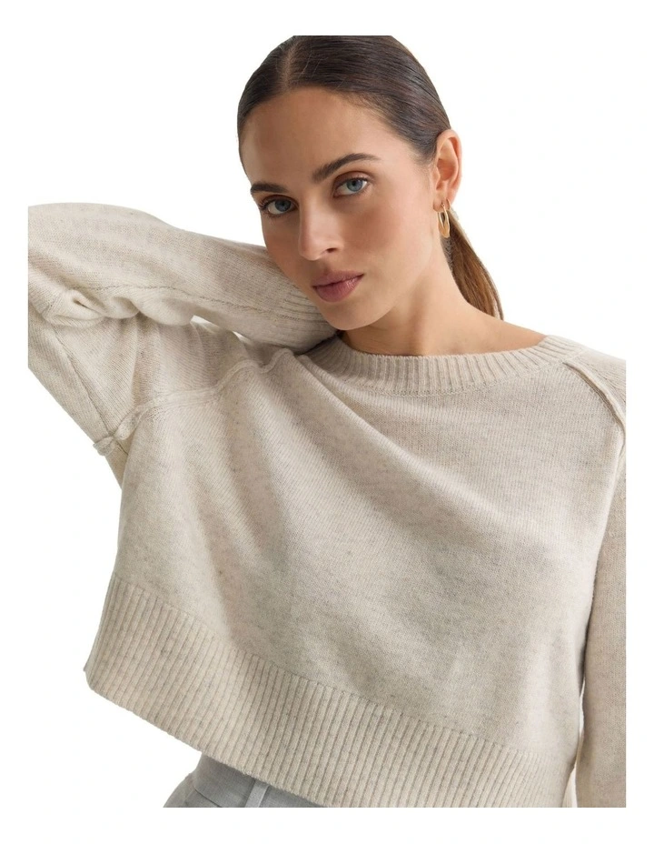 Mei Cashmere Blend Knit Jumper in Pumice image 4