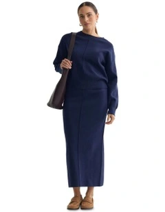 Anne Crew Neck Jumper in Navy