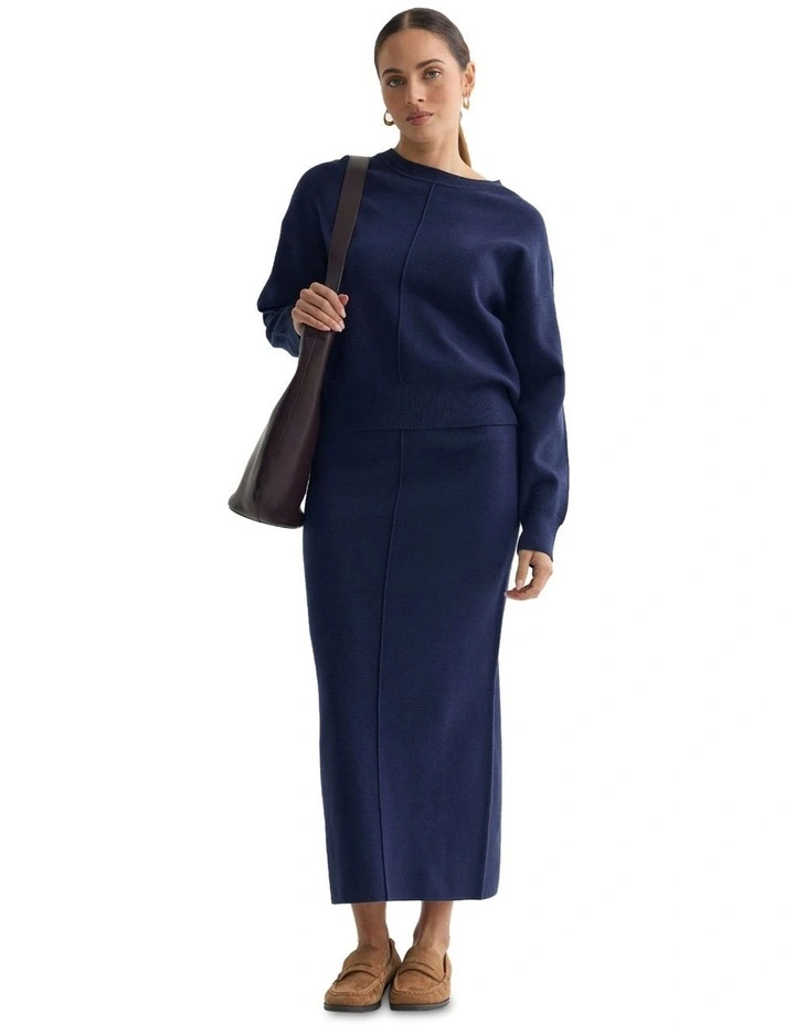 Anne Crew Neck Jumper in Navy image 1