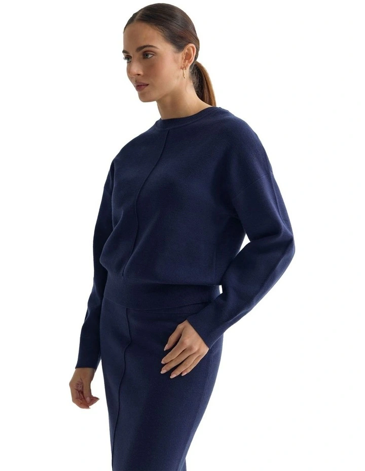 Anne Crew Neck Jumper in Navy image 3
