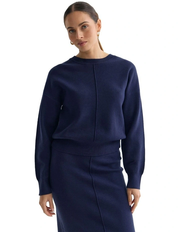 Anne Crew Neck Jumper in Navy image 5