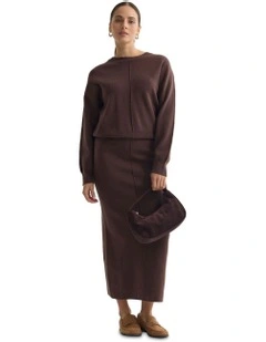 Anne Crew Neck Jumper in Chocolate