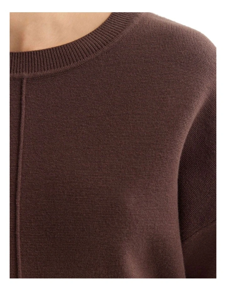 Anne Crew Neck Jumper in Chocolate image 6
