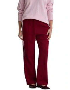 Contrast Stripe Pants in Burgundy