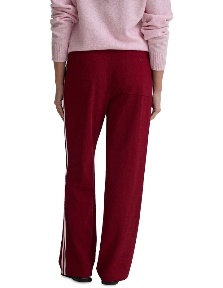 Contrast Stripe Pants in Burgundy image 2