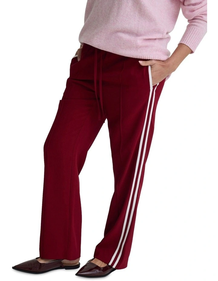 Contrast Stripe Pants in Burgundy image 4