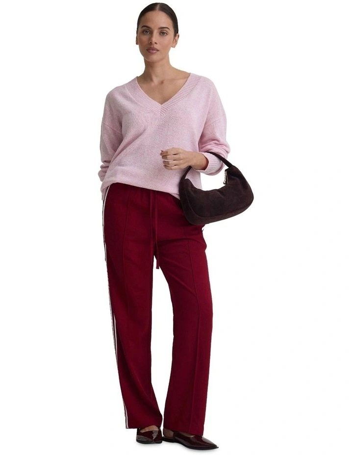 Contrast Stripe Pants in Burgundy image 5