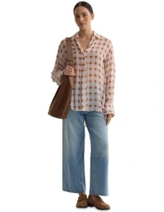 Mia Printed Shirt in Mocha