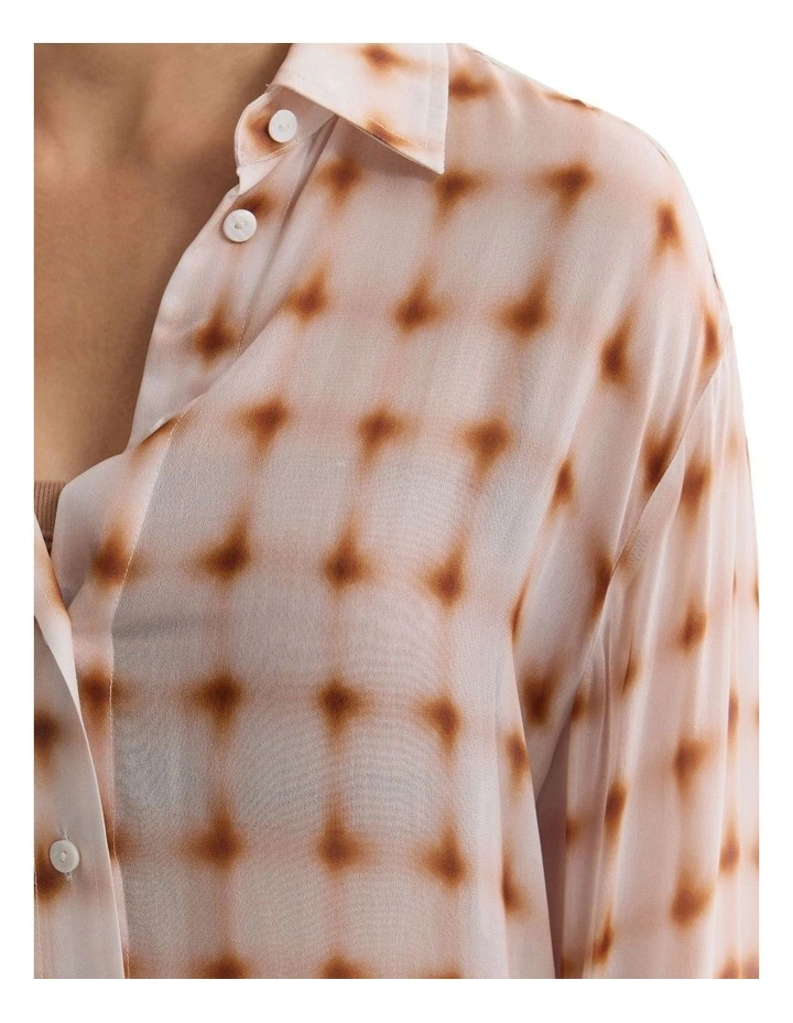 Mia Printed Shirt in Mocha image 6