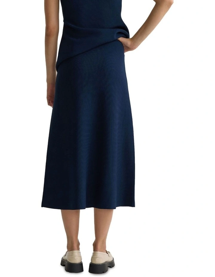 Gracie Knitted Midi Skirt in Navy image 2