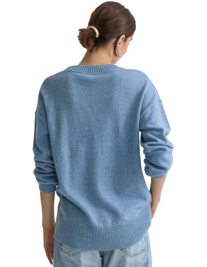 Toni Cashmere Blend Crew Neck Jumper in Blue image 2