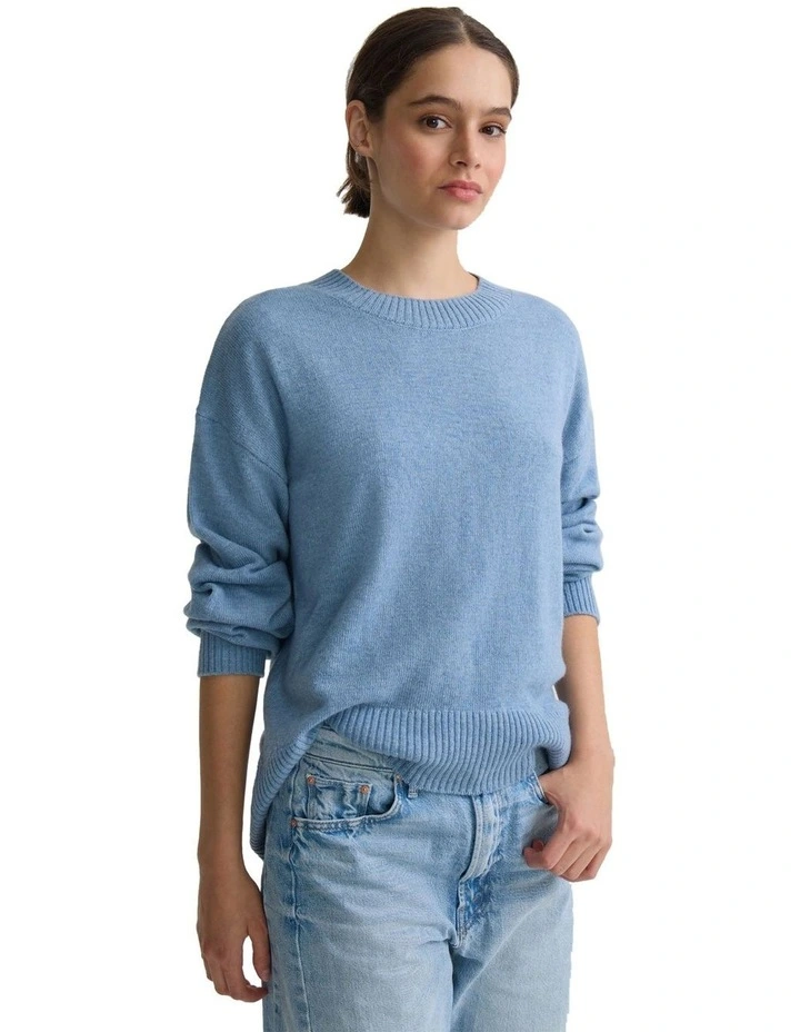 Toni Cashmere Blend Crew Neck Jumper in Blue image 3