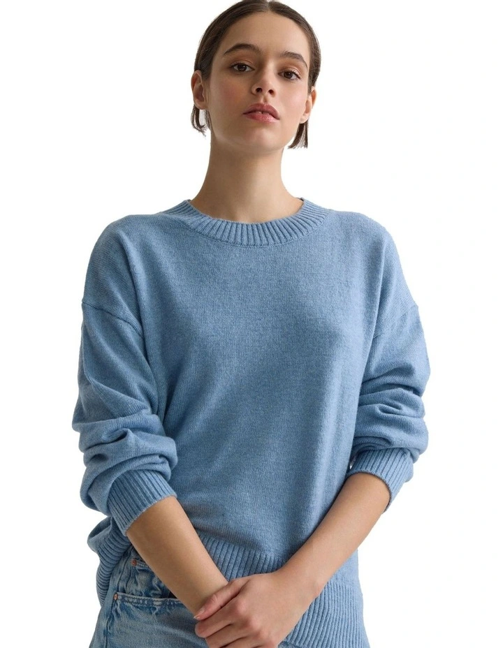 Toni Cashmere Blend Crew Neck Jumper in Blue image 4