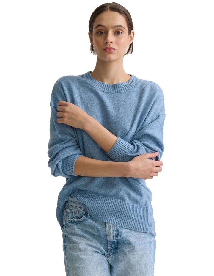 Toni Cashmere Blend Crew Neck Jumper in Blue image 5