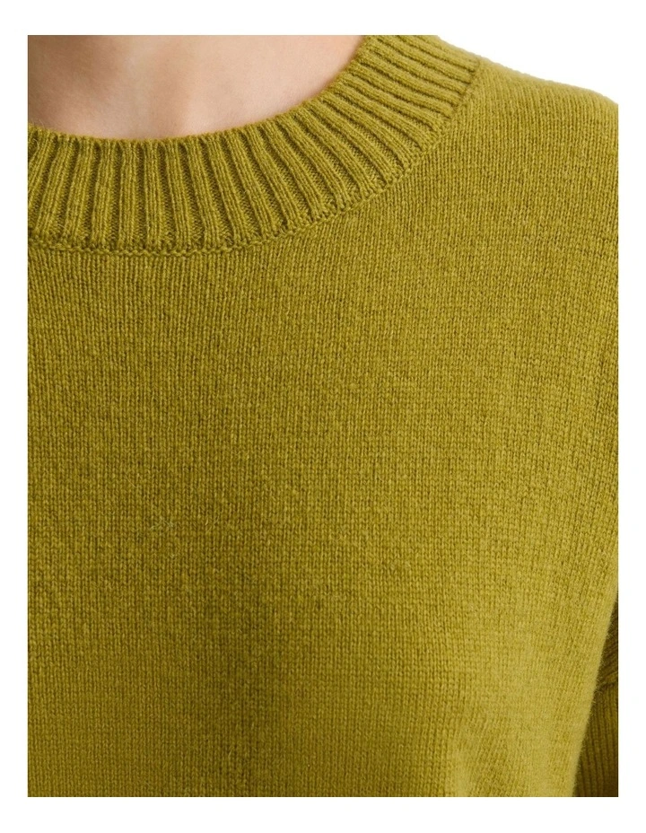 Toni Cashmere Blend Crew Neck Jumper in Light Olive image 6
