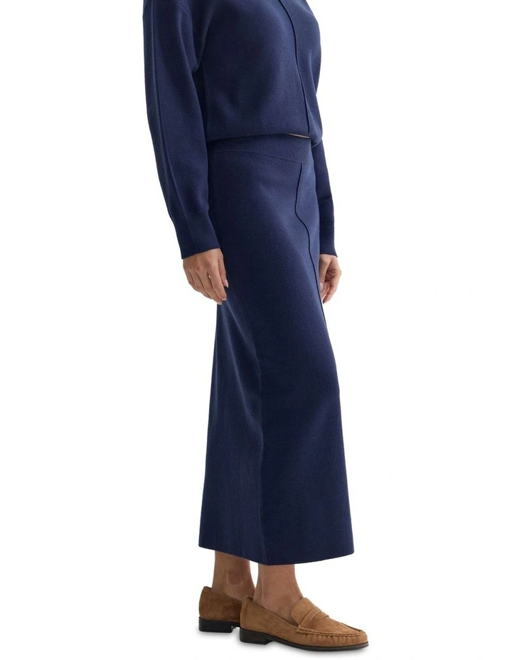 Renny Knitted Skirt in Navy image 3