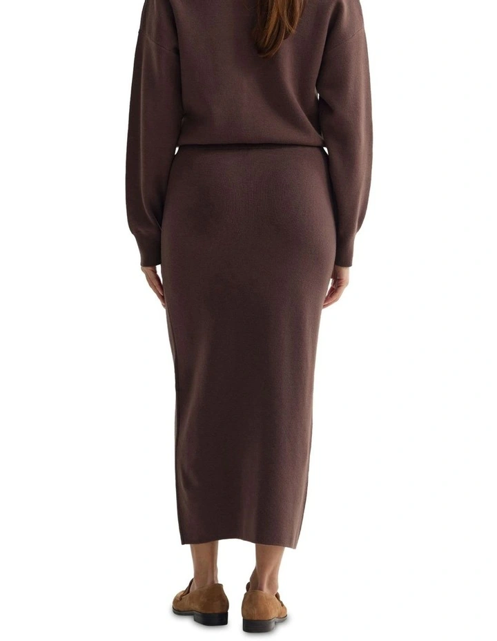 Renny Knitted Skirt in Chocolate image 2