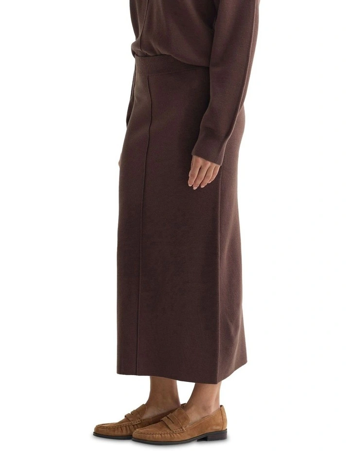 Renny Knitted Skirt in Chocolate image 3