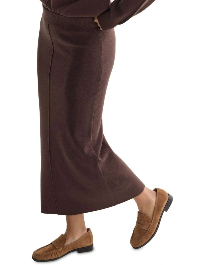 Renny Knitted Skirt in Chocolate image 4