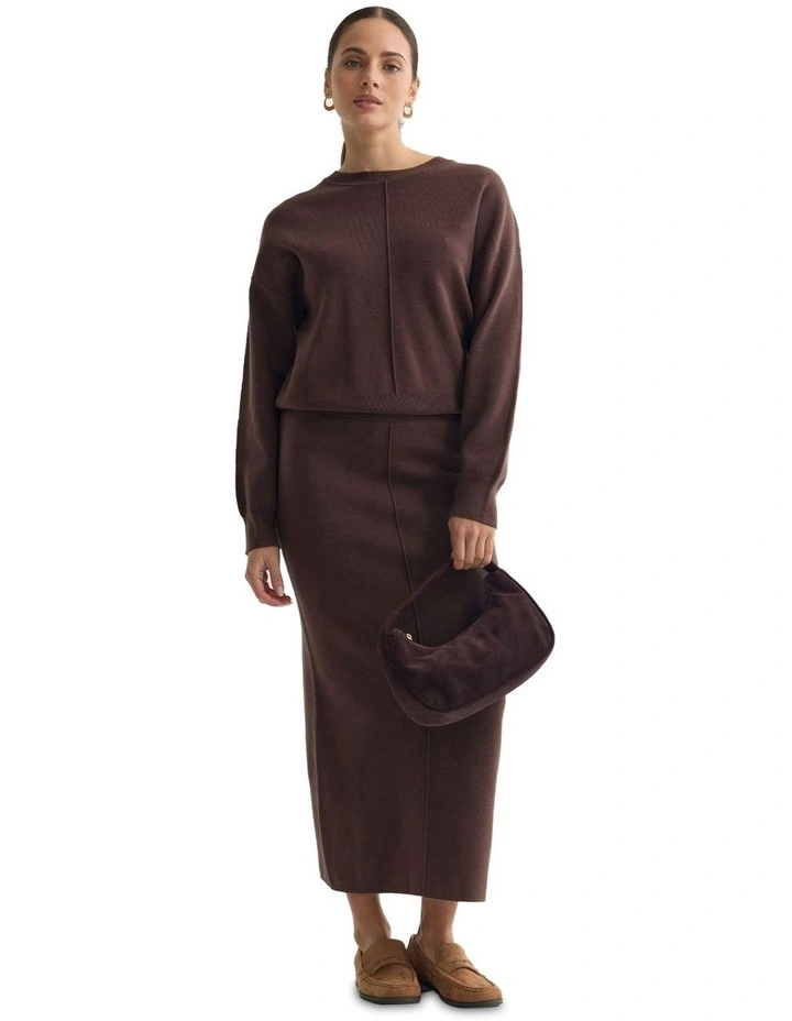 Renny Knitted Skirt in Chocolate image 5