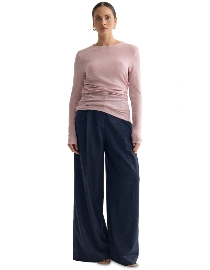 Lucy Fine Wool Knit Jumper in Pink image 1