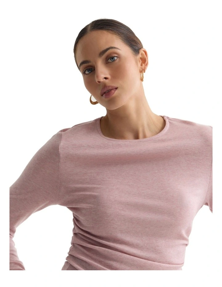 Lucy Fine Wool Knit Jumper in Pink image 4