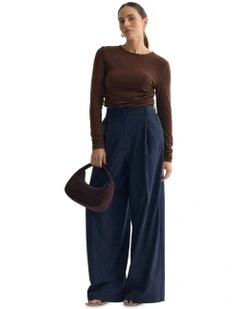 Lucy Fine Wool Knit Jumper in Chocolate