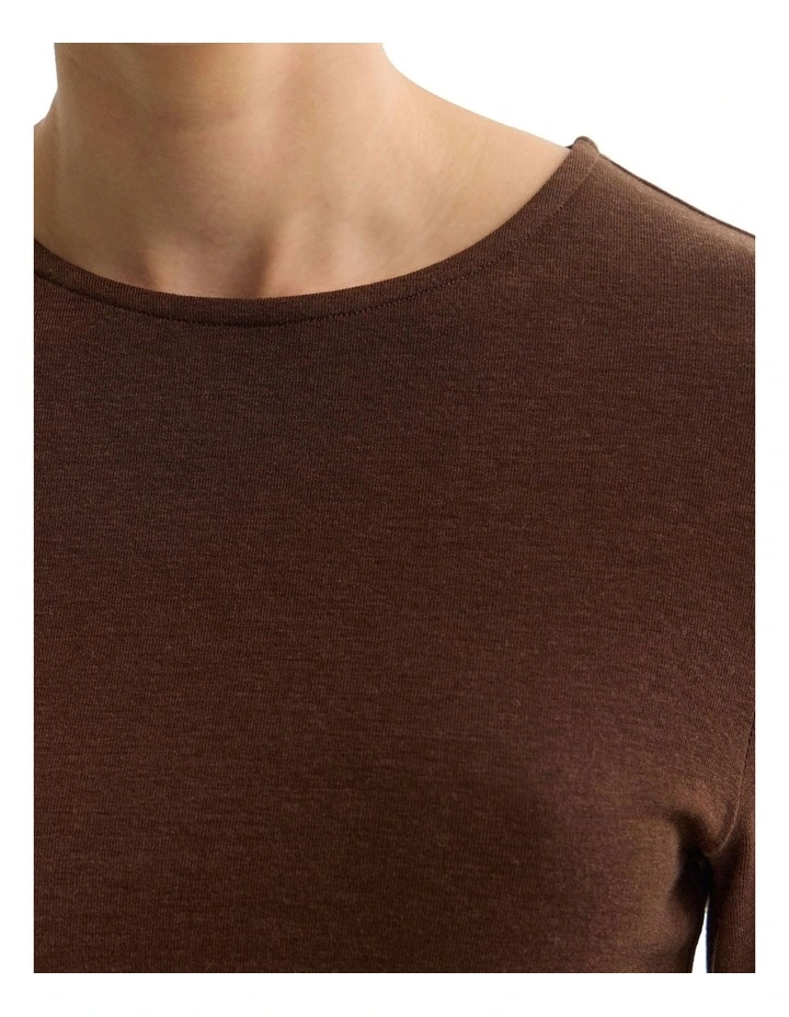 Lucy Fine Wool Knit Jumper in Chocolate image 6