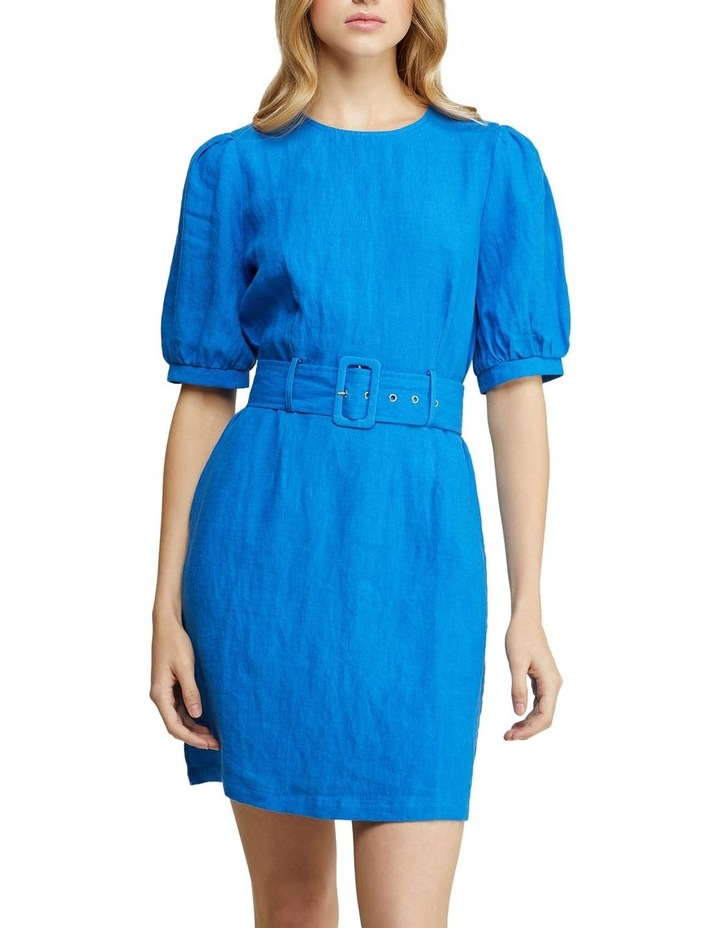 Jessie Linen Mini Dress Blue