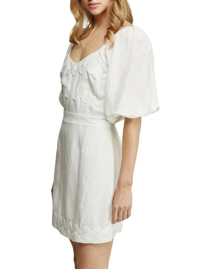 Lorena Linen Blend Dress White image 2