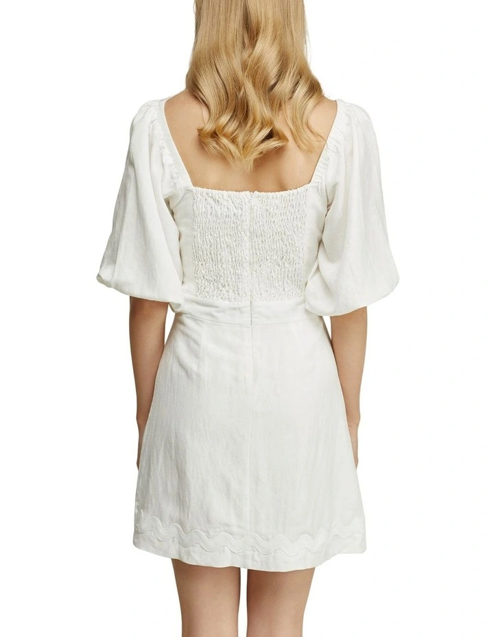 Lorena Linen Blend Dress White image 3