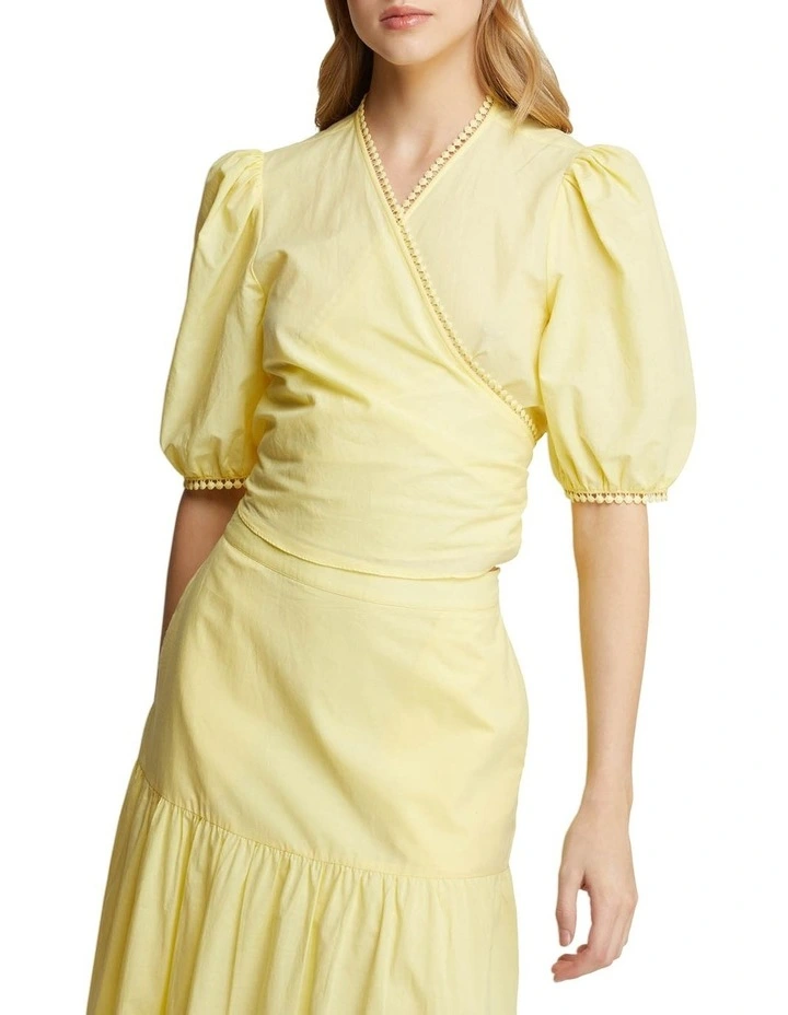 Fitzgerald Cotton Wrap Top Yellow image 1