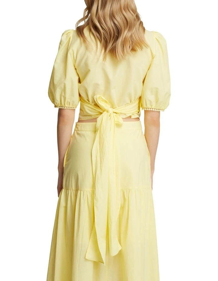 Fitzgerald Cotton Wrap Top Yellow image 3