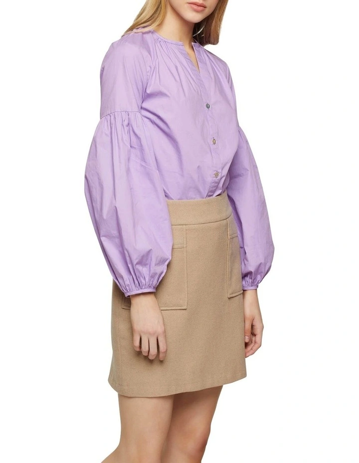 Harriet Gathered Sleeve Blouse Lilac image 2