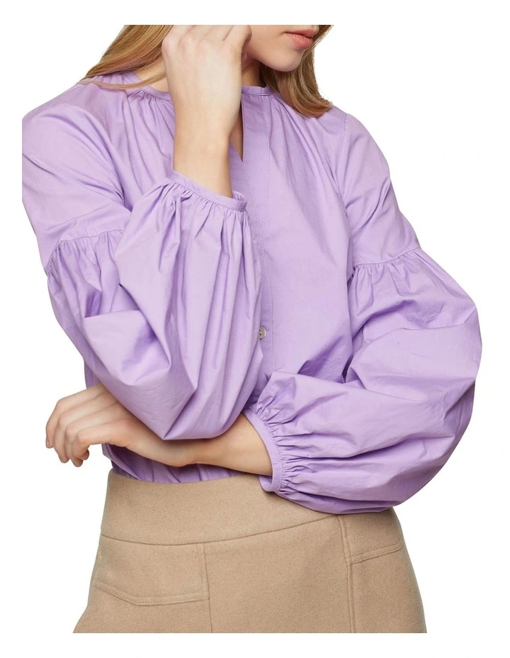 Harriet Gathered Sleeve Blouse Lilac image 4