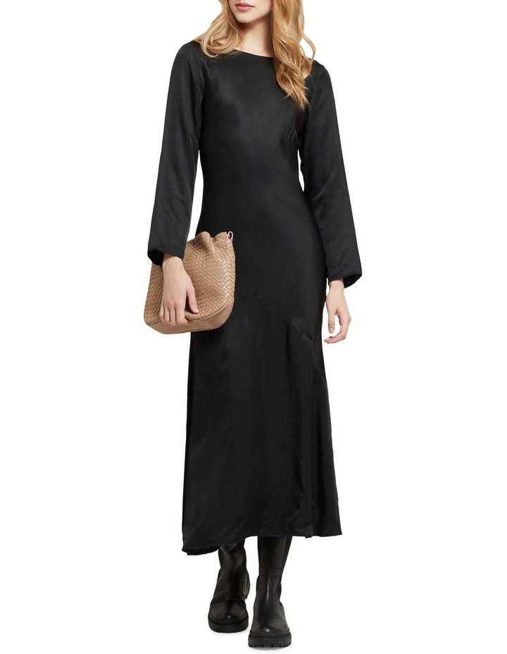 Camille Bias Midi Dress Black