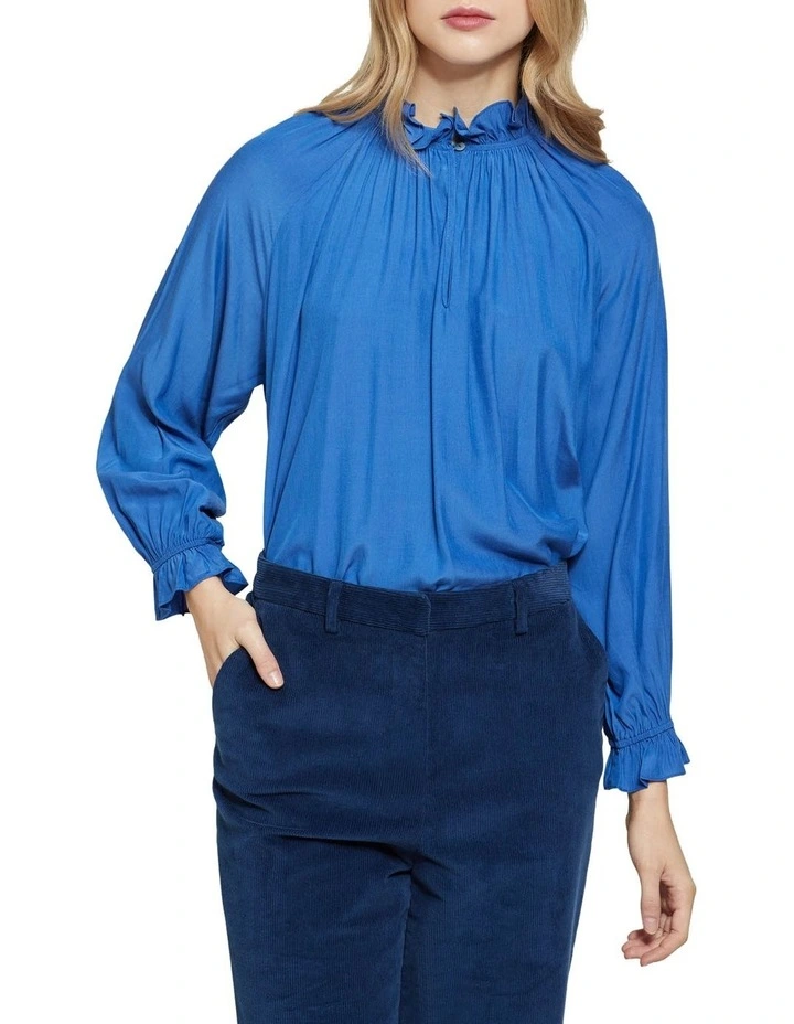 Melita Raglan Sleeve Cupro Blouse Blue image 1