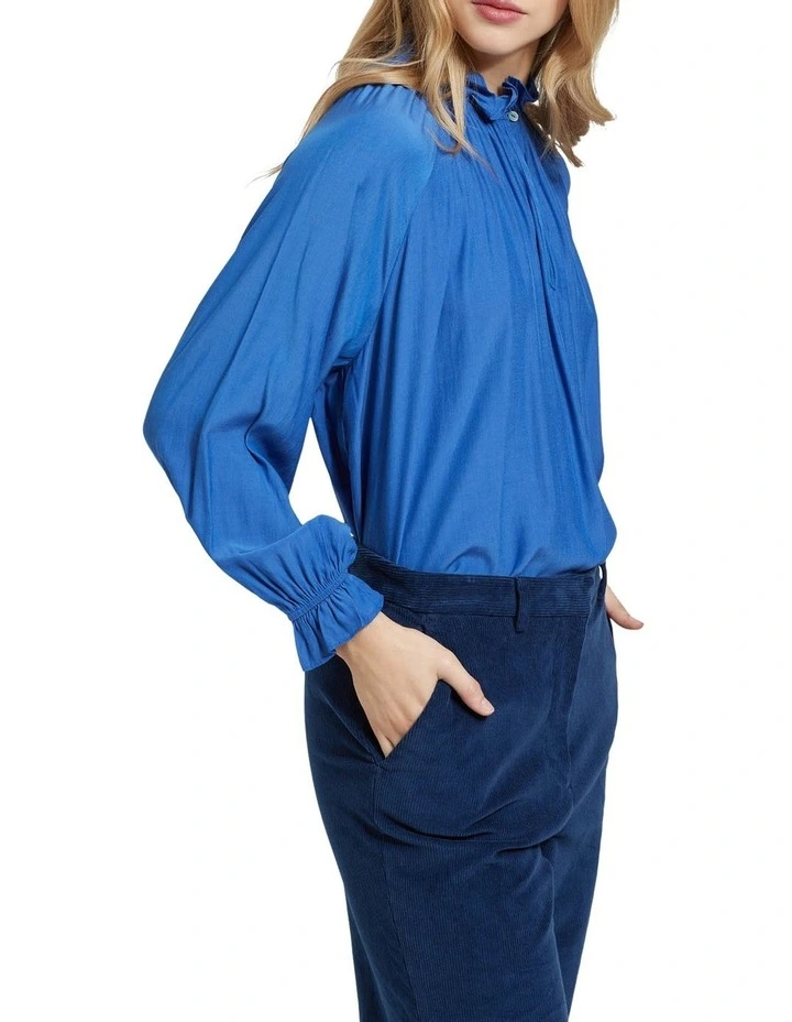 Melita Raglan Sleeve Cupro Blouse Blue image 2
