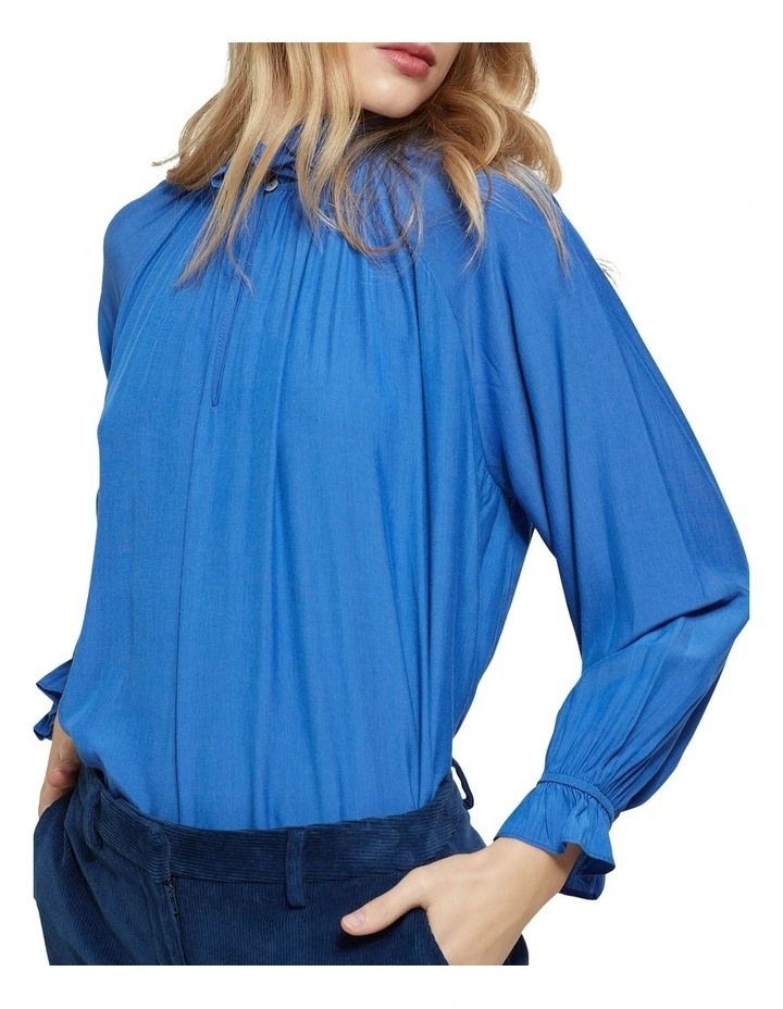Melita Raglan Sleeve Cupro Blouse Blue image 4