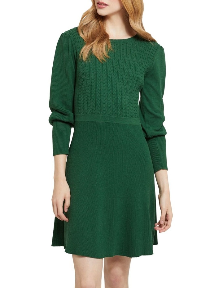 Kirstin Cable Knit Mini Dress Green
