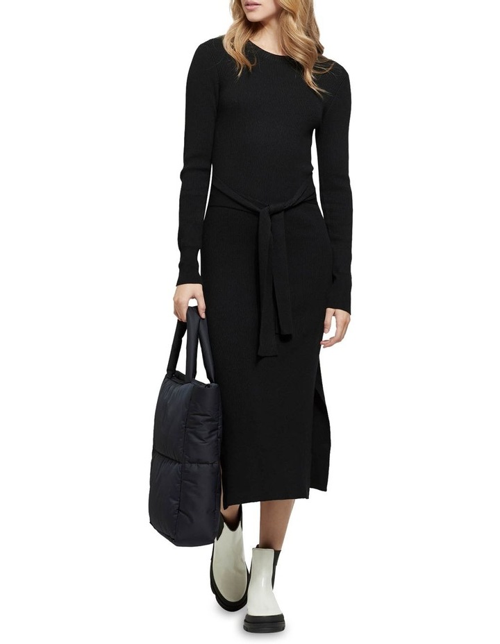 Lucy Rib Knitted Dress Black