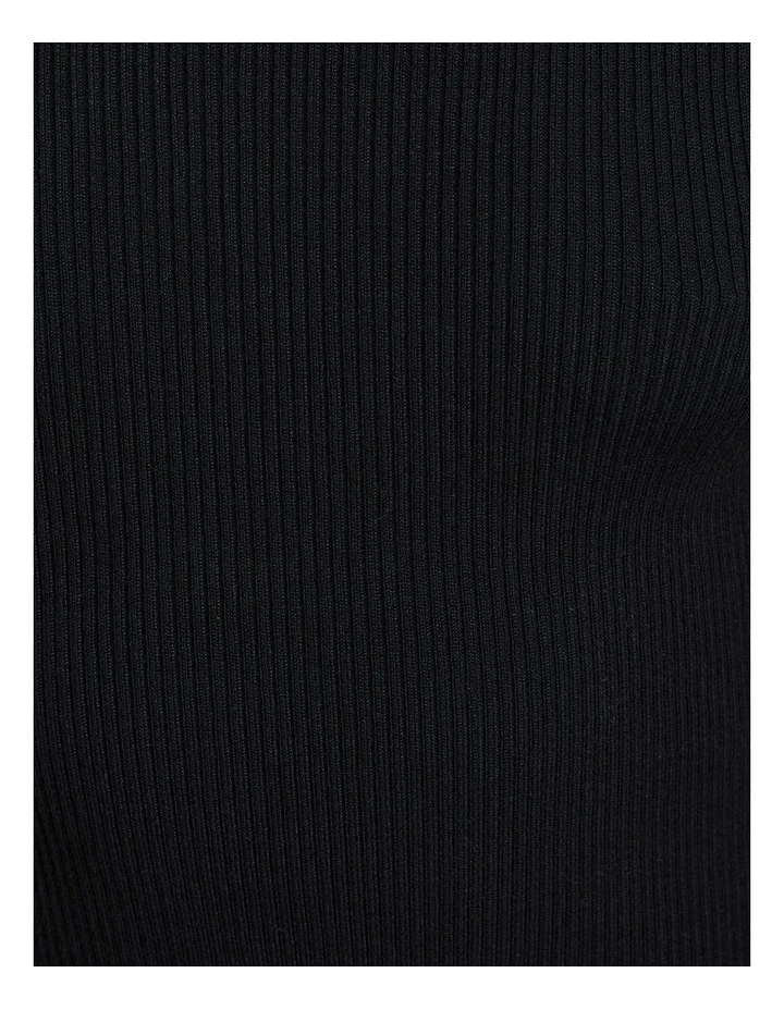Jessica Long Sleeve Rib Crop Knit Top in Black image 6